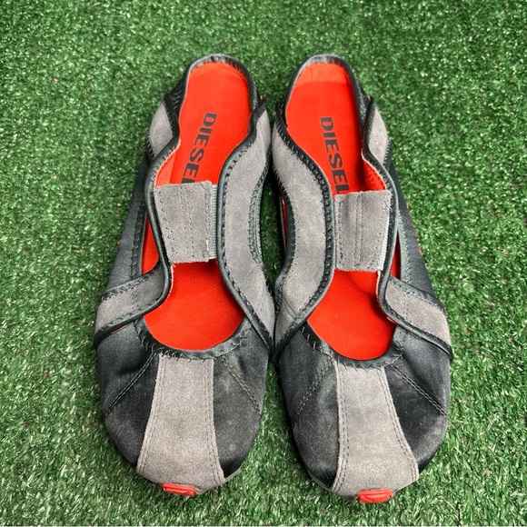 Diesel Shoes - RARE Diesel Deadstock KEVLIH Women Gray Orange Sneakers Mules Vintage Sz 8.5 NEW